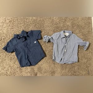 2 baby boy button up shirts, 12 months